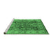 Sideview of Machine Washable Oriental Emerald Green Industrial Area Rugs, wshurb859emgrn