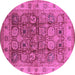 Round Oriental Purple Industrial Rug, urb859pur