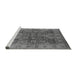 Sideview of Machine Washable Oriental Gray Industrial Rug, wshurb859gry