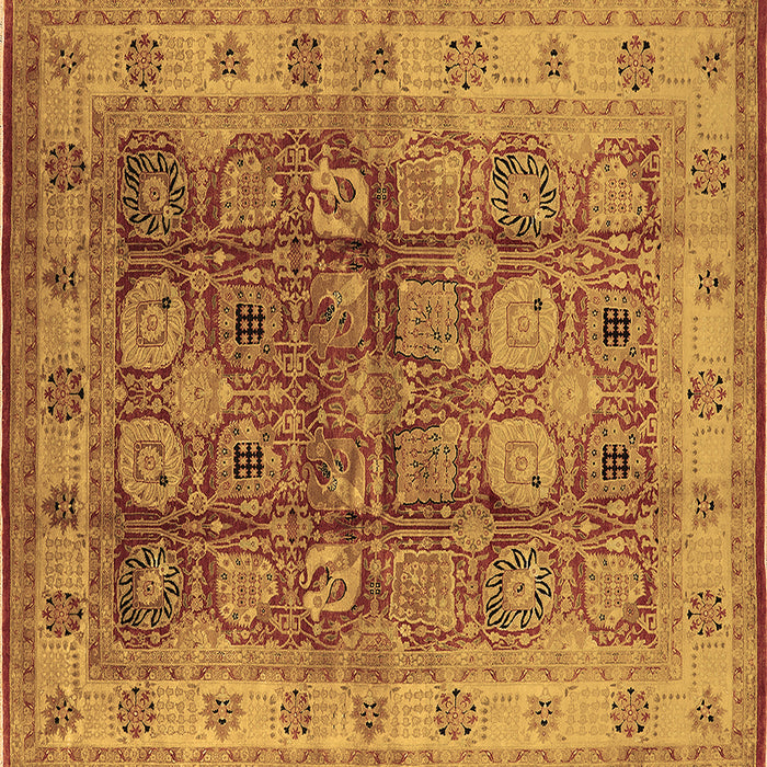 Square Machine Washable Oriental Brown Industrial Rug, wshurb859brn