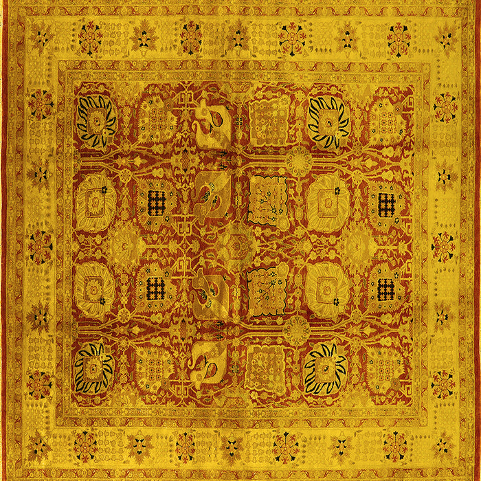 Square Oriental Yellow Industrial Rug, urb859yw