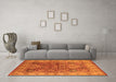 Machine Washable Oriental Orange Industrial Area Rugs in a Living Room, wshurb859org