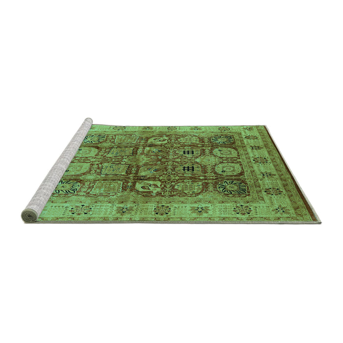 Sideview of Machine Washable Oriental Turquoise Industrial Area Rugs, wshurb859turq