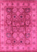 Machine Washable Oriental Pink Industrial Rug, wshurb859pnk