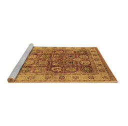 Sideview of Machine Washable Oriental Brown Industrial Rug, wshurb859brn