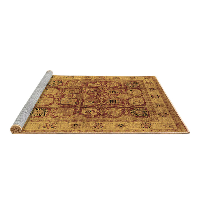 Sideview of Machine Washable Oriental Brown Industrial Rug, wshurb859brn