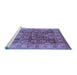 Sideview of Machine Washable Oriental Blue Industrial Rug, wshurb859blu