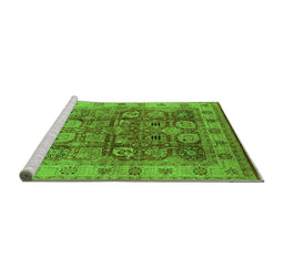 Sideview of Machine Washable Oriental Green Industrial Area Rugs, wshurb859grn