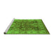 Sideview of Machine Washable Oriental Green Industrial Area Rugs, wshurb859grn