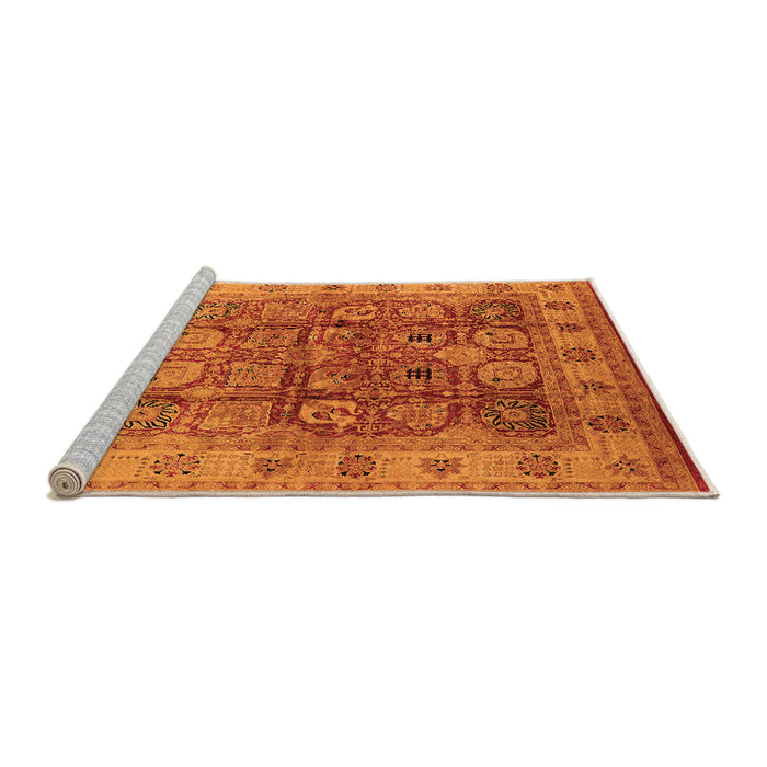 Sideview of Machine Washable Oriental Orange Industrial Area Rugs, wshurb859org
