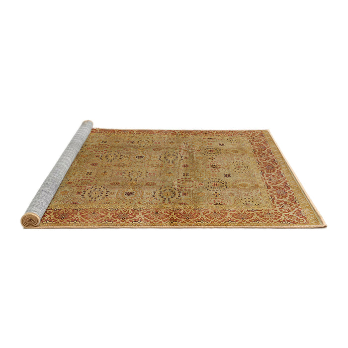 Sideview of Machine Washable Industrial Modern Yellow Rug, wshurb860