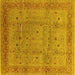 Square Oriental Yellow Industrial Rug, urb860yw