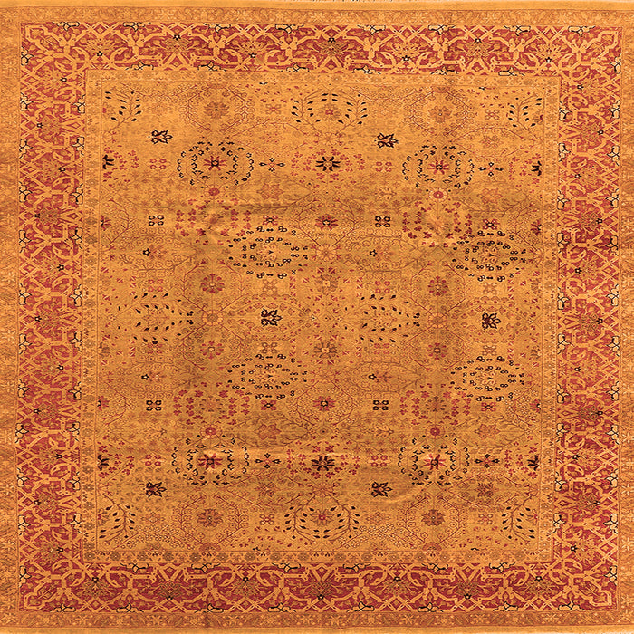 Square Oriental Orange Industrial Rug, urb860org