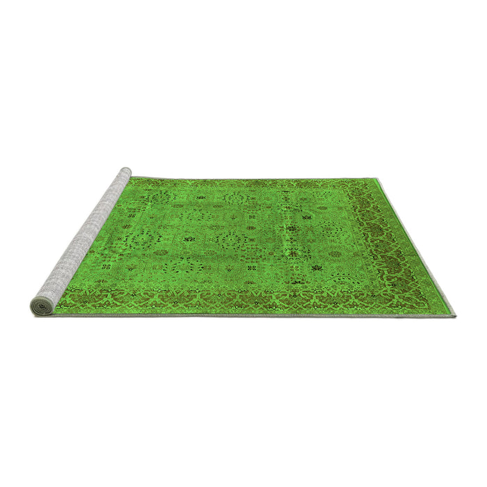 Sideview of Machine Washable Oriental Green Industrial Area Rugs, wshurb860grn