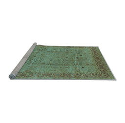 Sideview of Machine Washable Oriental Light Blue Industrial Rug, wshurb860lblu