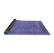 Sideview of Oriental Blue Industrial Rug, urb860blu