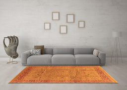 Machine Washable Oriental Orange Industrial Area Rugs in a Living Room, wshurb860org