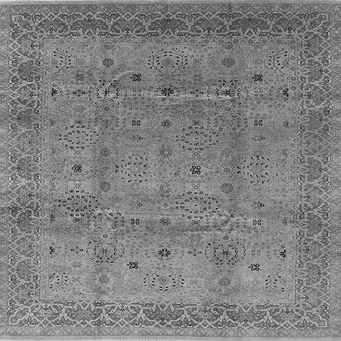 Square Machine Washable Oriental Gray Industrial Rug, wshurb860gry