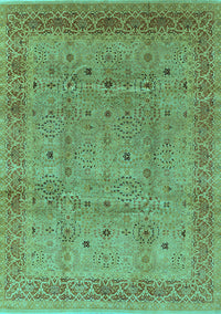 Oriental Turquoise Industrial Rug, urb860turq