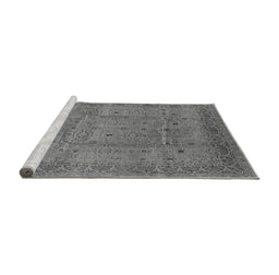 Sideview of Machine Washable Oriental Gray Industrial Rug, wshurb860gry
