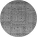 Round Oriental Gray Industrial Rug, urb860gry