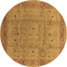 Round Oriental Brown Industrial Rug, urb860brn