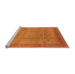 Sideview of Machine Washable Oriental Orange Industrial Area Rugs, wshurb860org