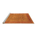 Sideview of Machine Washable Oriental Orange Industrial Area Rugs, wshurb860org