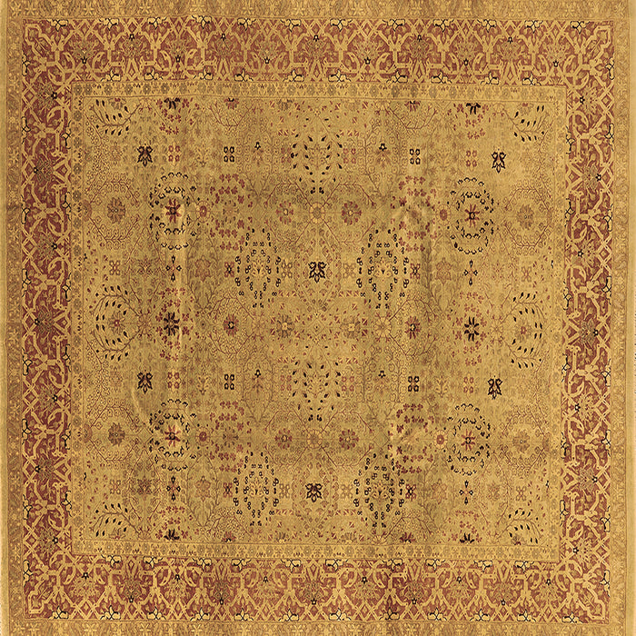 Square Machine Washable Oriental Brown Industrial Rug, wshurb860brn