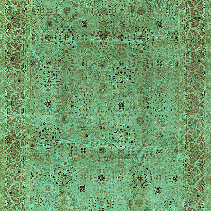 Machine Washable Oriental Turquoise Industrial Area Rugs, wshurb860turq
