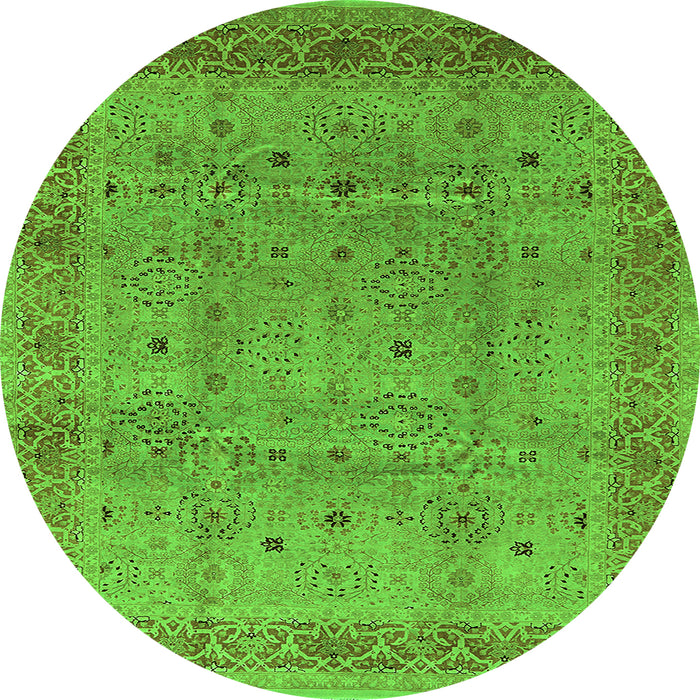 Round Oriental Green Industrial Rug, urb860grn