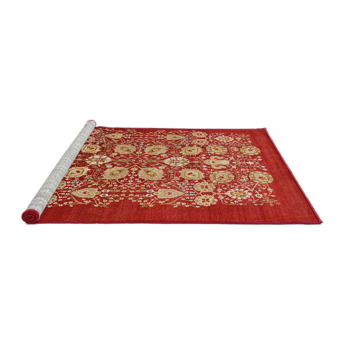 Sideview of Machine Washable Industrial Modern Red Rug, wshurb861