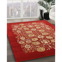 Mid-Century Modern Red Oriental Rug, urb861