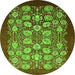 Round Oriental Green Industrial Rug, urb861grn