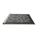 Sideview of Machine Washable Oriental Gray Industrial Rug, wshurb861gry