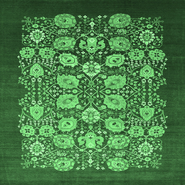 Square Oriental Emerald Green Industrial Rug, urb861emgrn