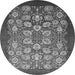 Round Oriental Gray Industrial Rug, urb861gry