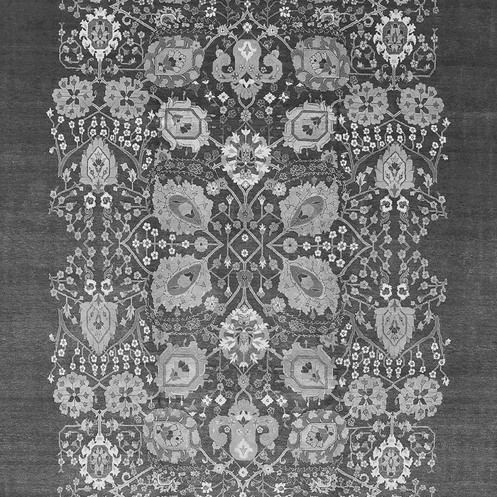 Machine Washable Oriental Gray Industrial Rug, wshurb861gry