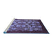 Sideview of Machine Washable Oriental Blue Industrial Rug, wshurb861blu