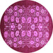 Round Oriental Purple Industrial Rug, urb861pur