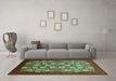 Machine Washable Oriental Turquoise Industrial Area Rugs in a Living Room,, wshurb861turq