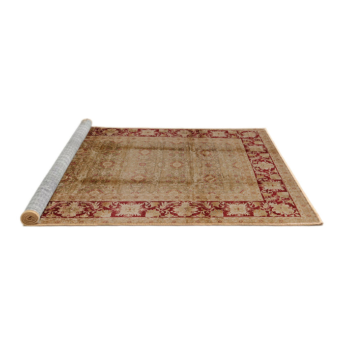 Sideview of Machine Washable Industrial Modern Mahogany Brown Rug, wshurb862