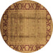 Round Oriental Brown Industrial Rug, urb862brn