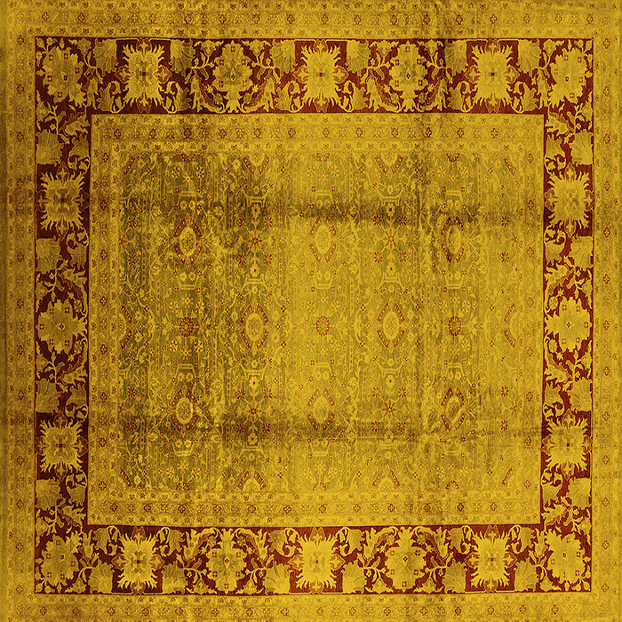 Square Oriental Yellow Industrial Rug, urb862yw