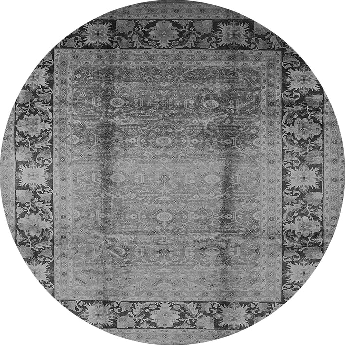 Round Oriental Gray Industrial Rug, urb862gry