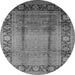 Round Oriental Gray Industrial Rug, urb862gry