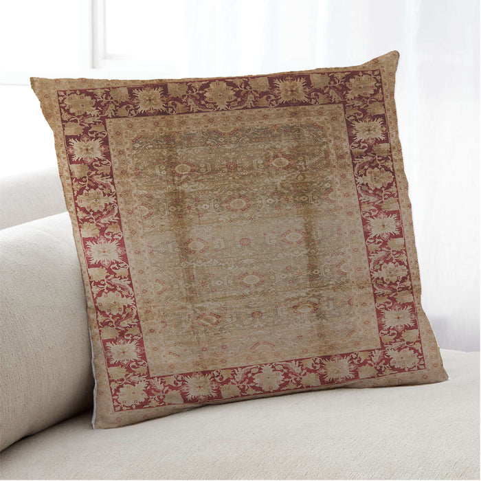 Lifestyle Image of Mid-Century Modern Urban Square Mahogany Brown Throw Pillow, 18 inch by 18 inch, pwurb862