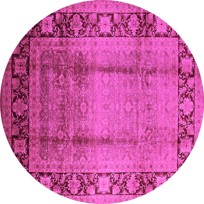 Round Oriental Pink Industrial Rug, urb862pnk