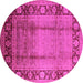 Round Oriental Pink Industrial Rug, urb862pnk