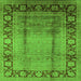 Square Machine Washable Oriental Green Industrial Area Rugs, wshurb862grn